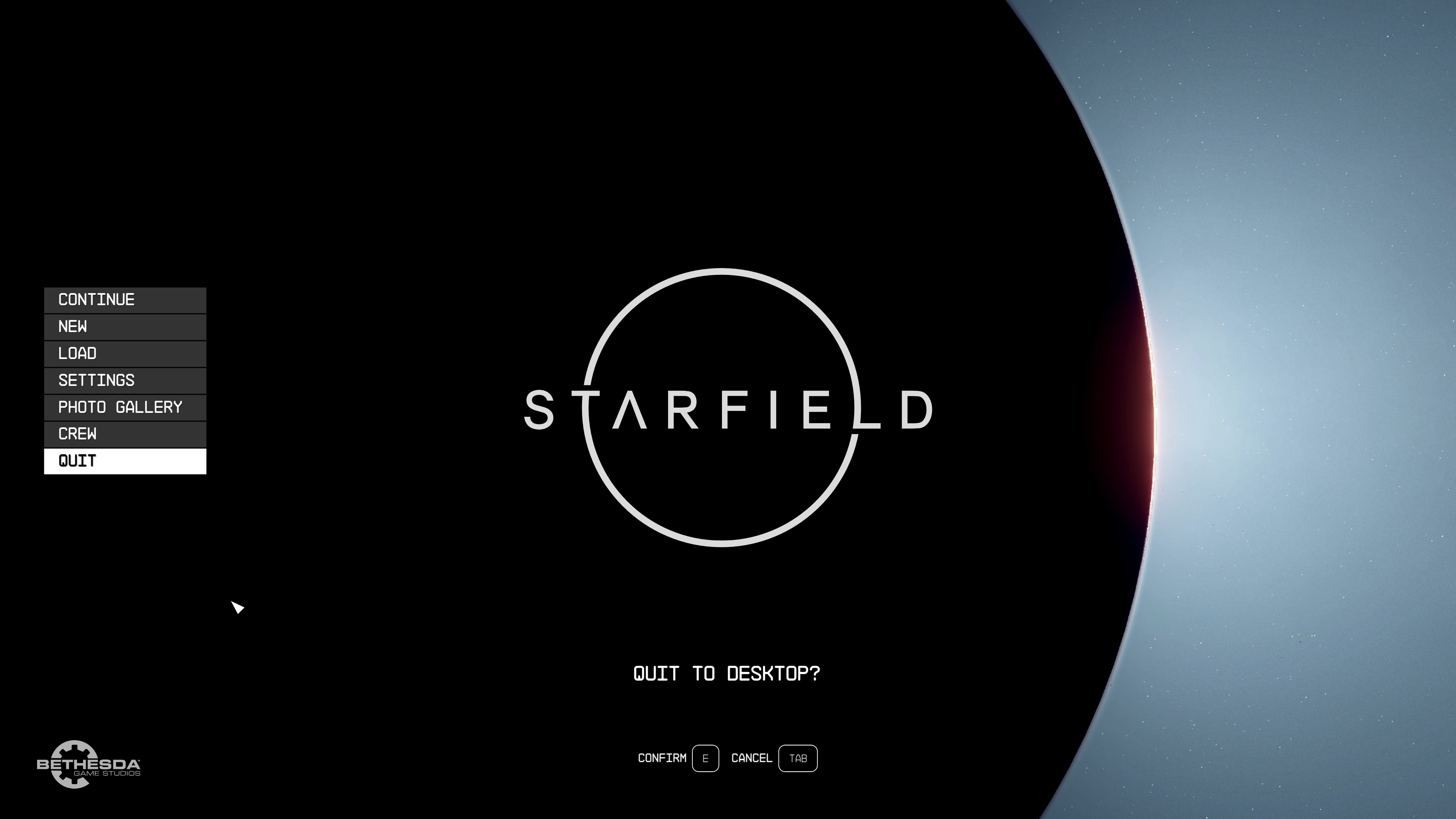 Starfield Background Quit to Desktop