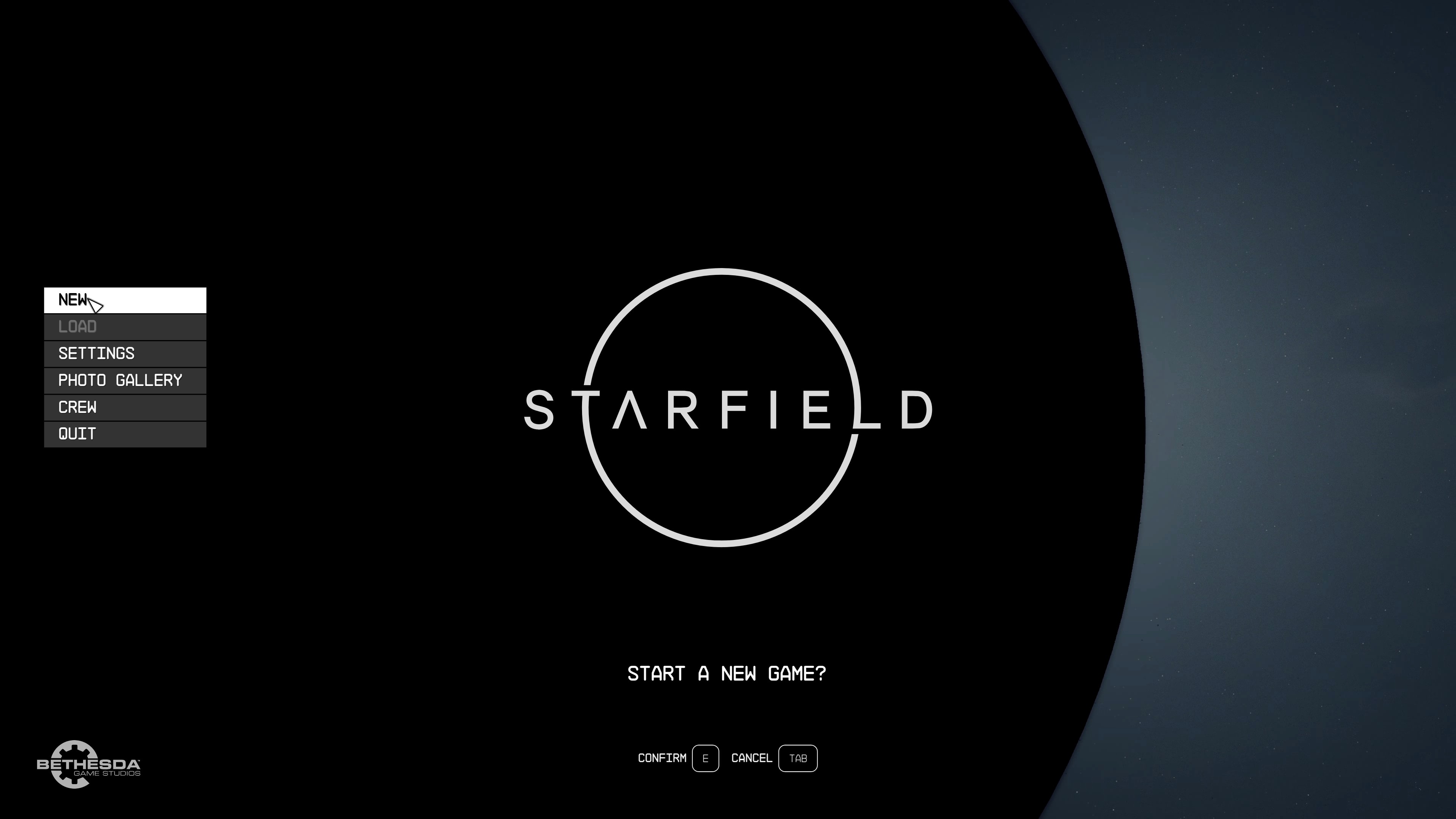 Starfield Background Start a New Game