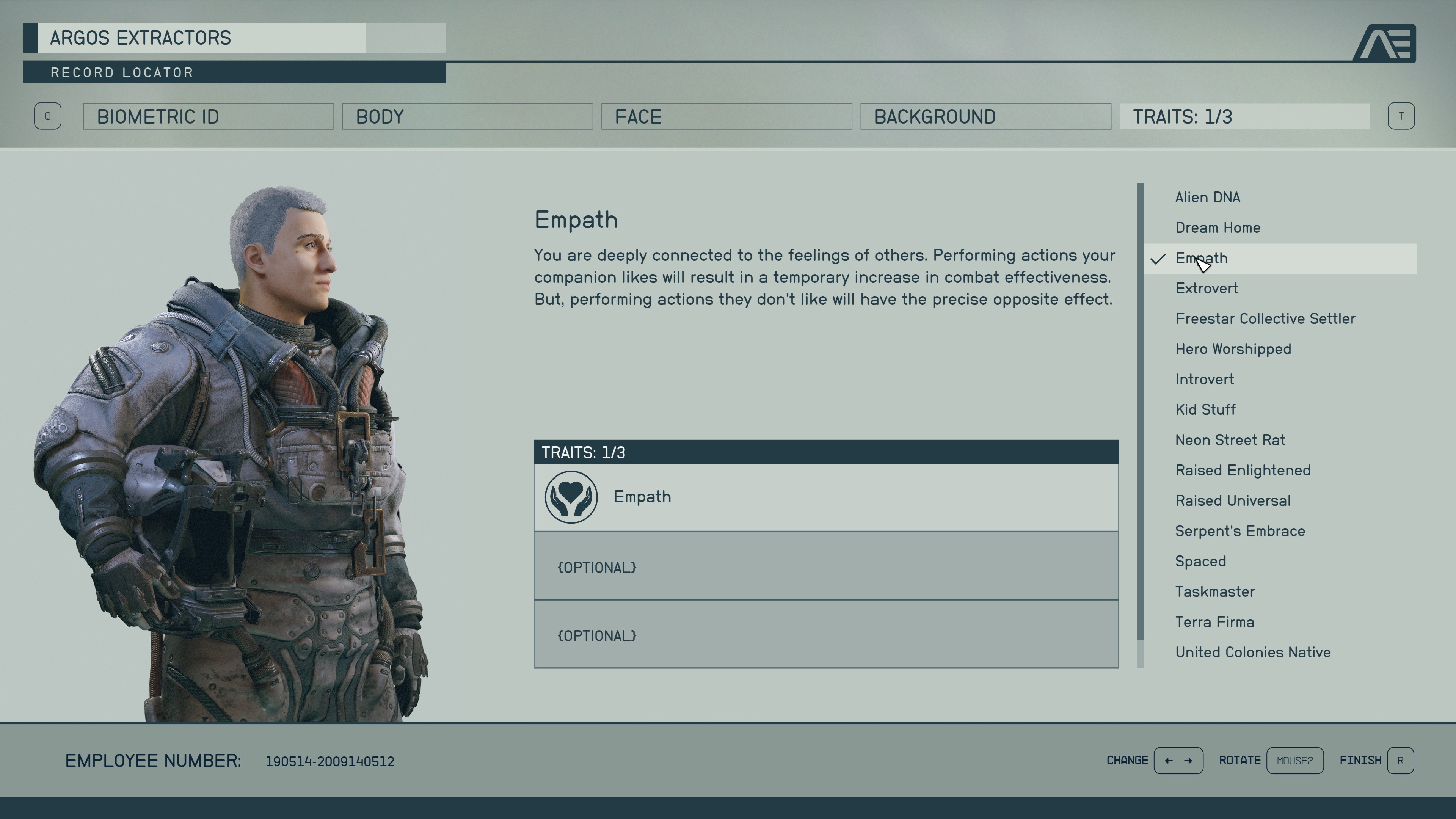 Starfield Traits Empath