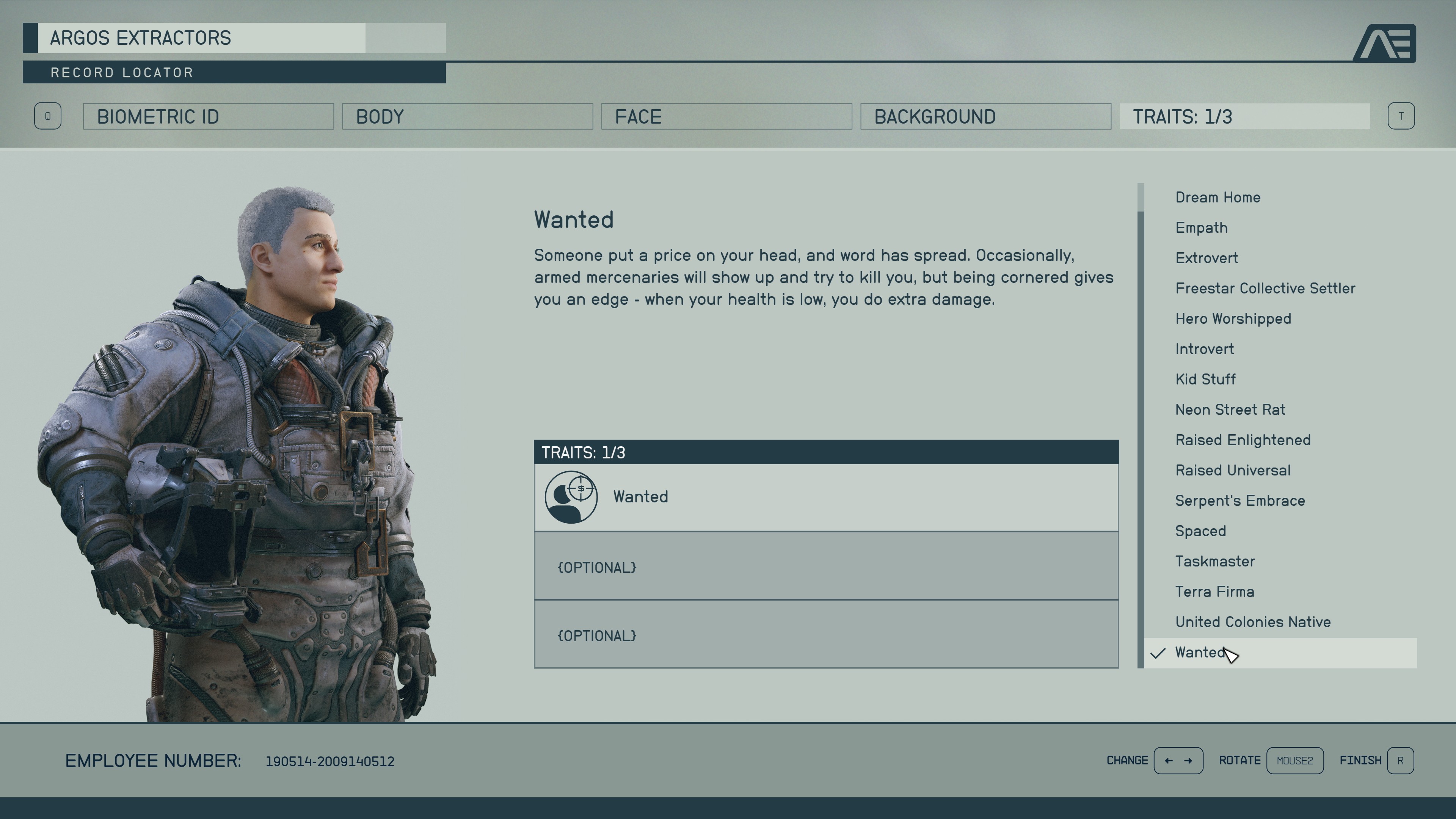 Starfield Traits Wanted